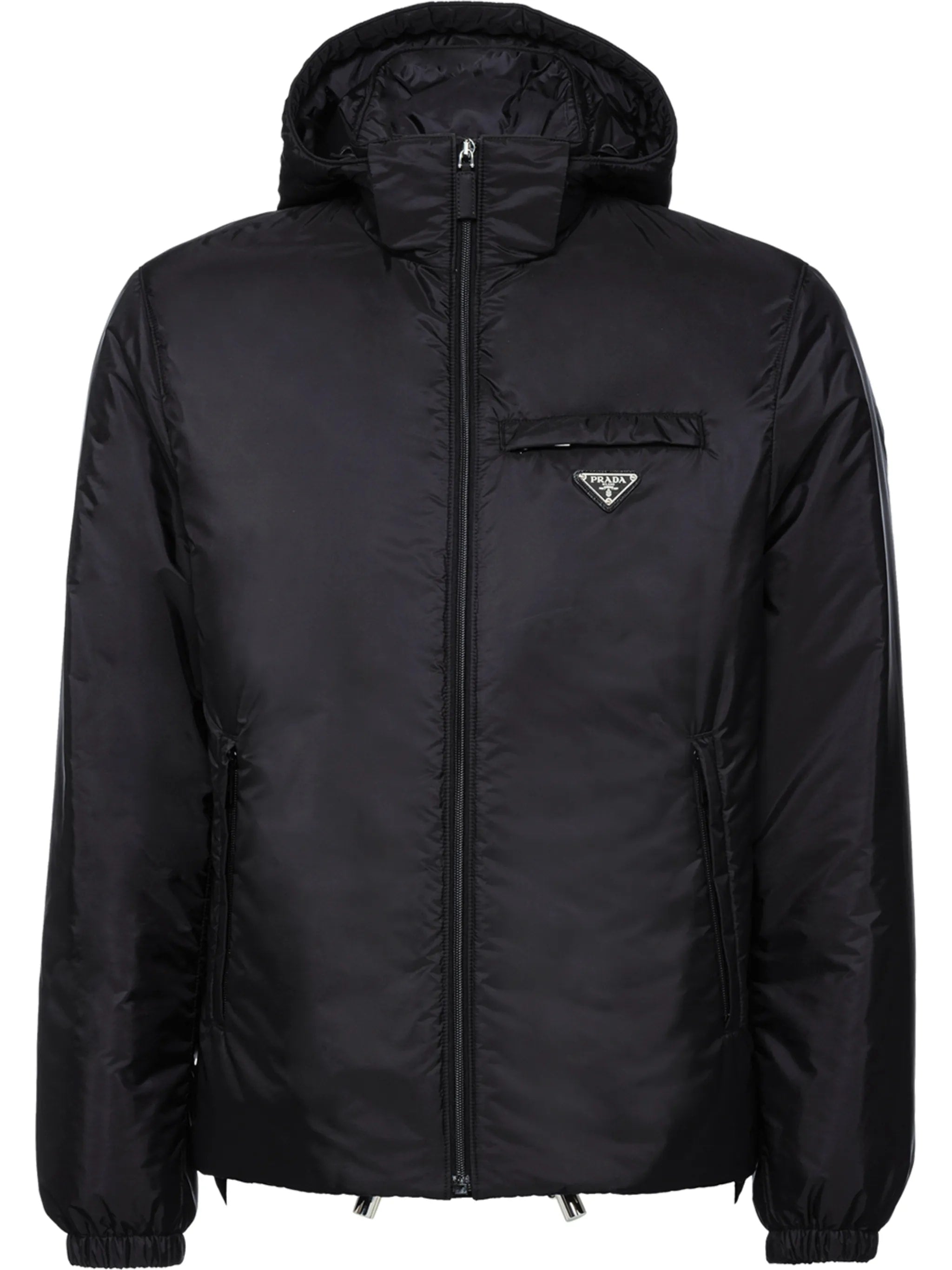 Hooded Padded Jacket With Matte Finish And Logo Detail