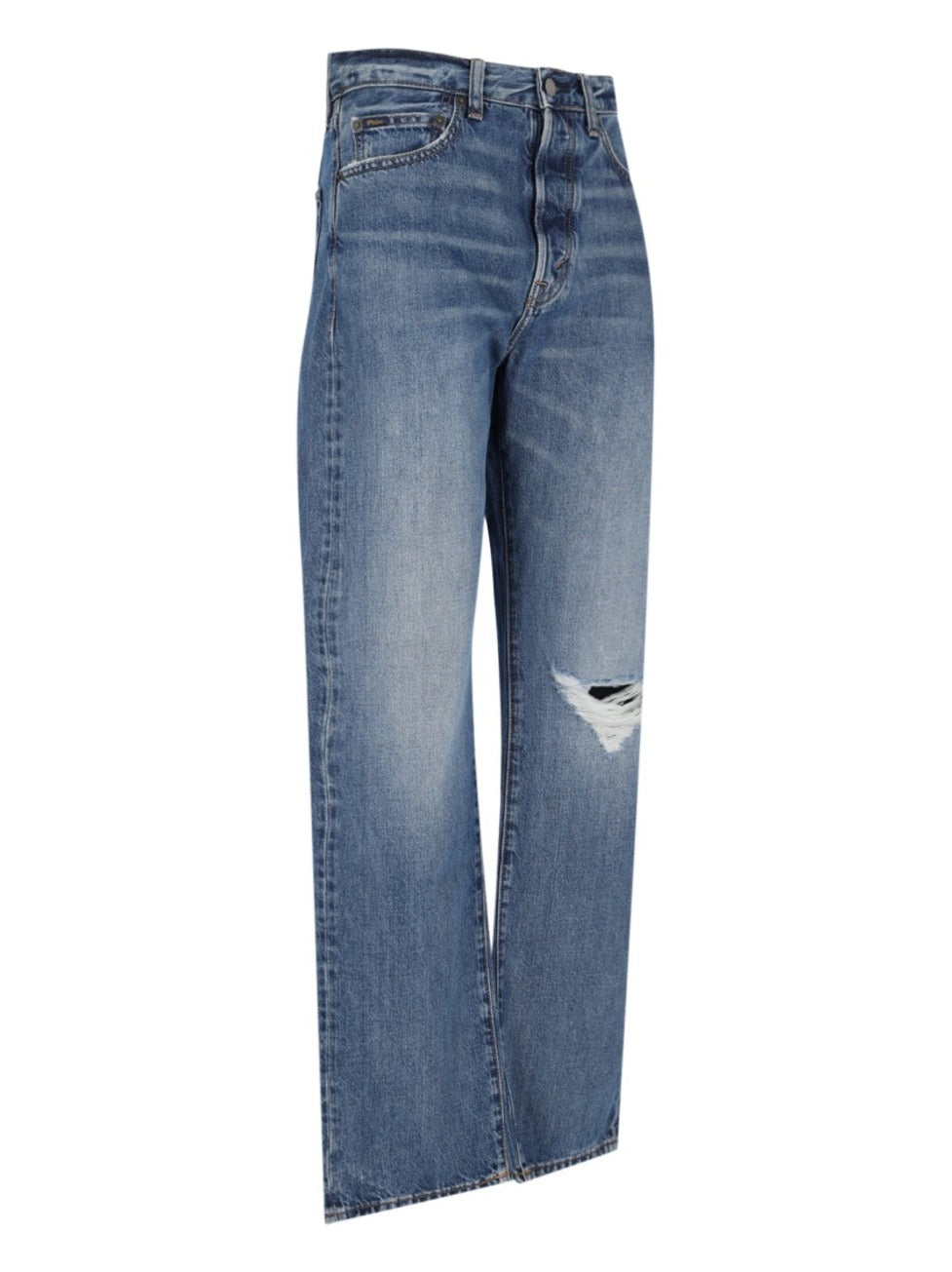 Straight Fit Destroyed Jeans – Blue