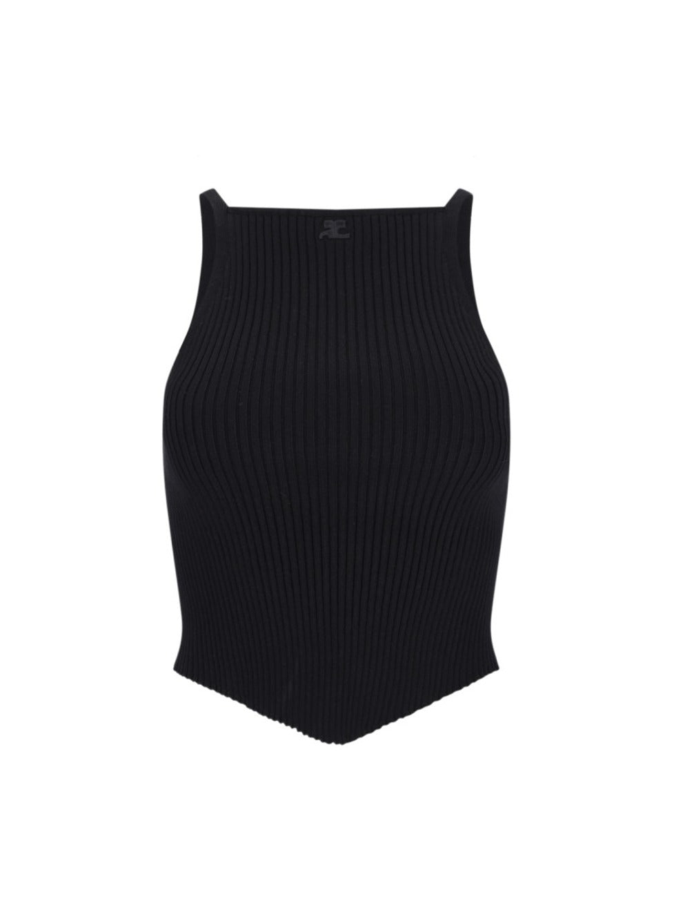 Ribbed Knit Top – Black