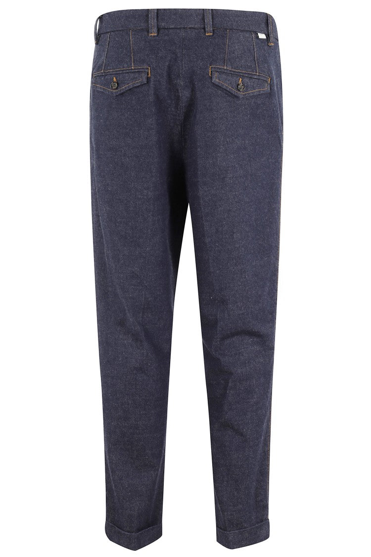 Denim Blue Trousers with Tapered Leg