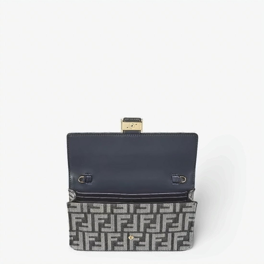 Rectangular Monogram Crossbody Bag with Gold-tone Clasp