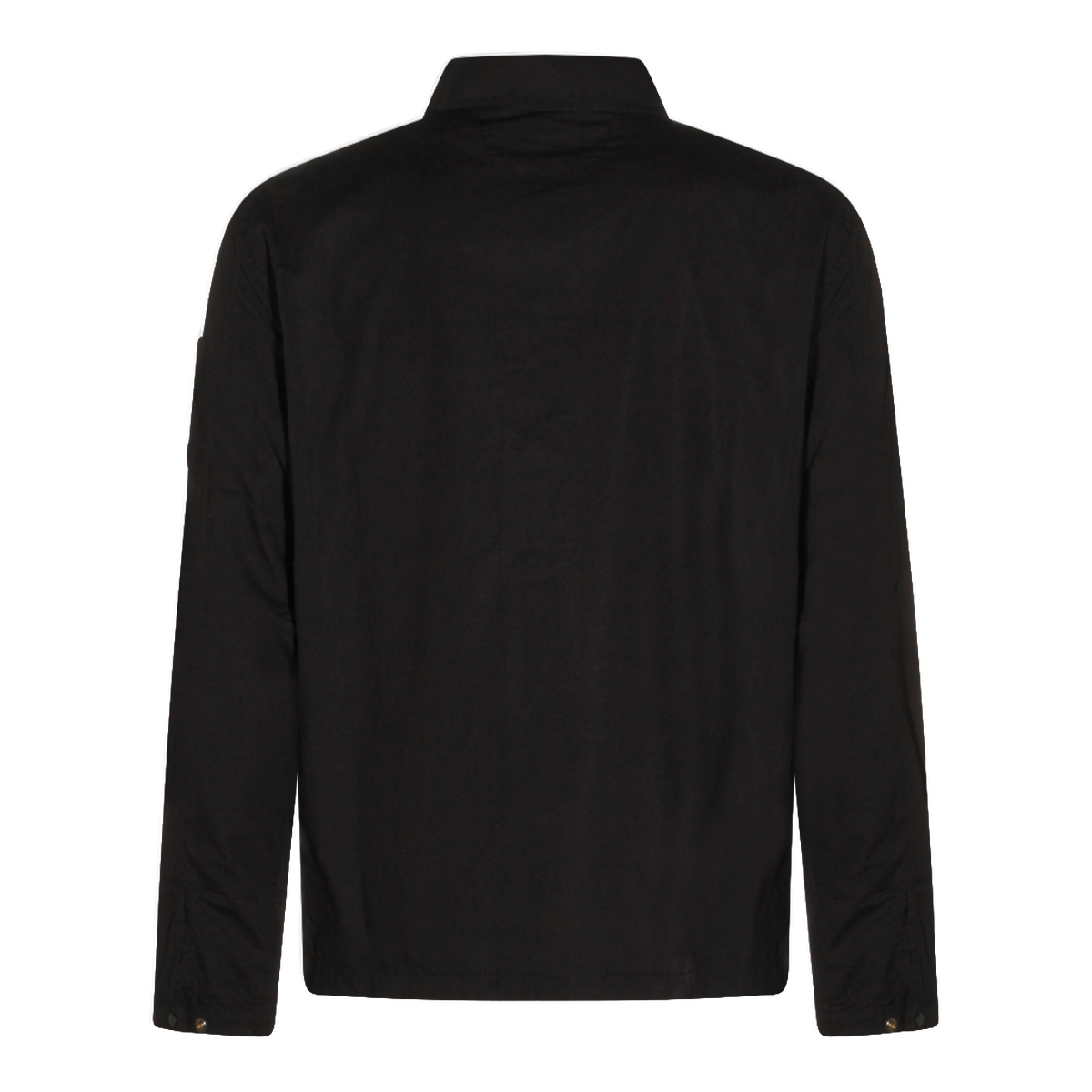Long-Sleeve Black Shirt with Stand Collar