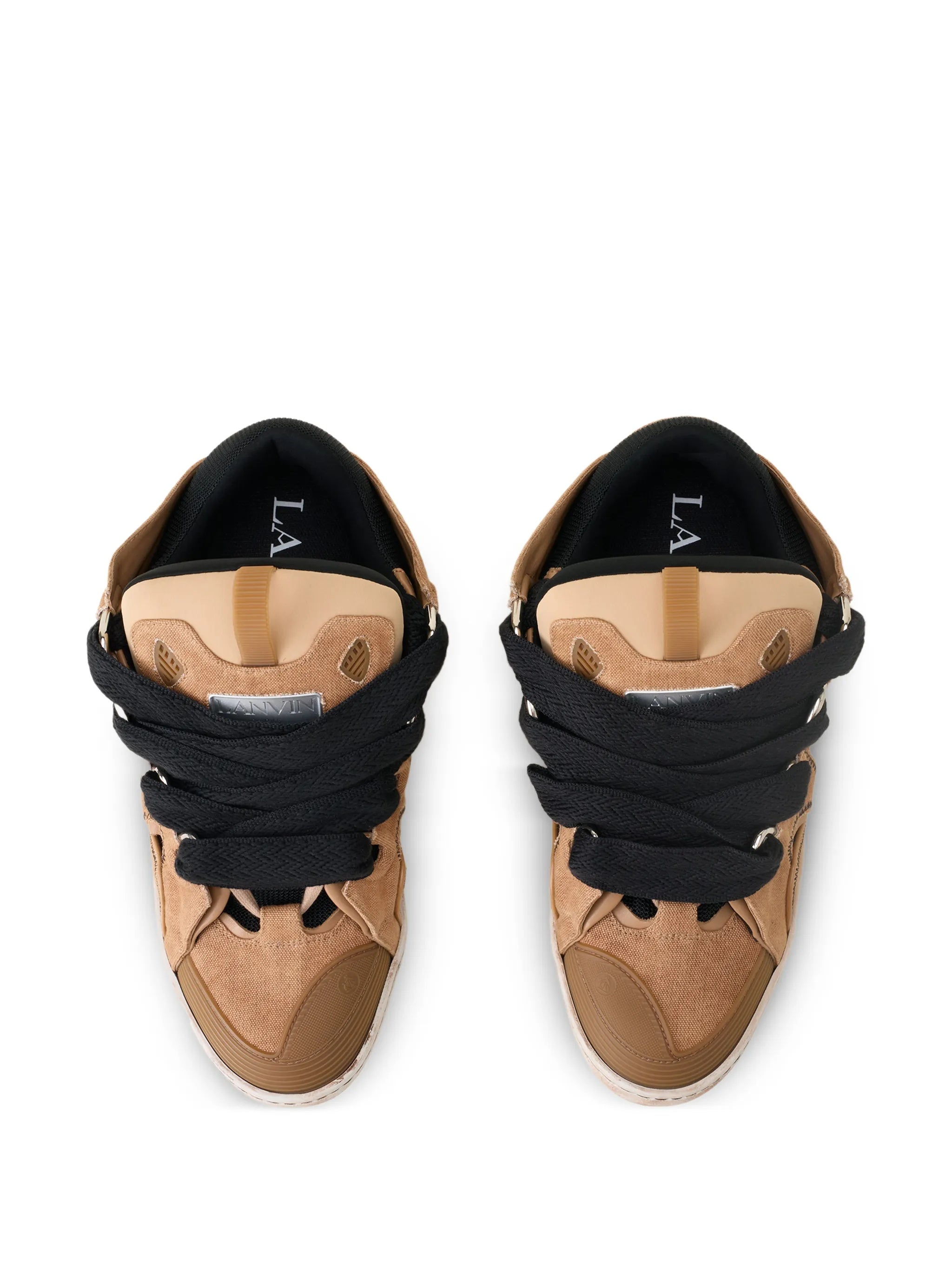 Brown Curb Sneakers Suede Mesh Sneakers