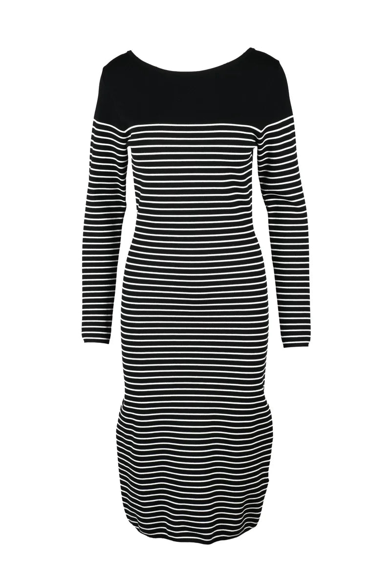 Flipper Knit Dress - Black/White