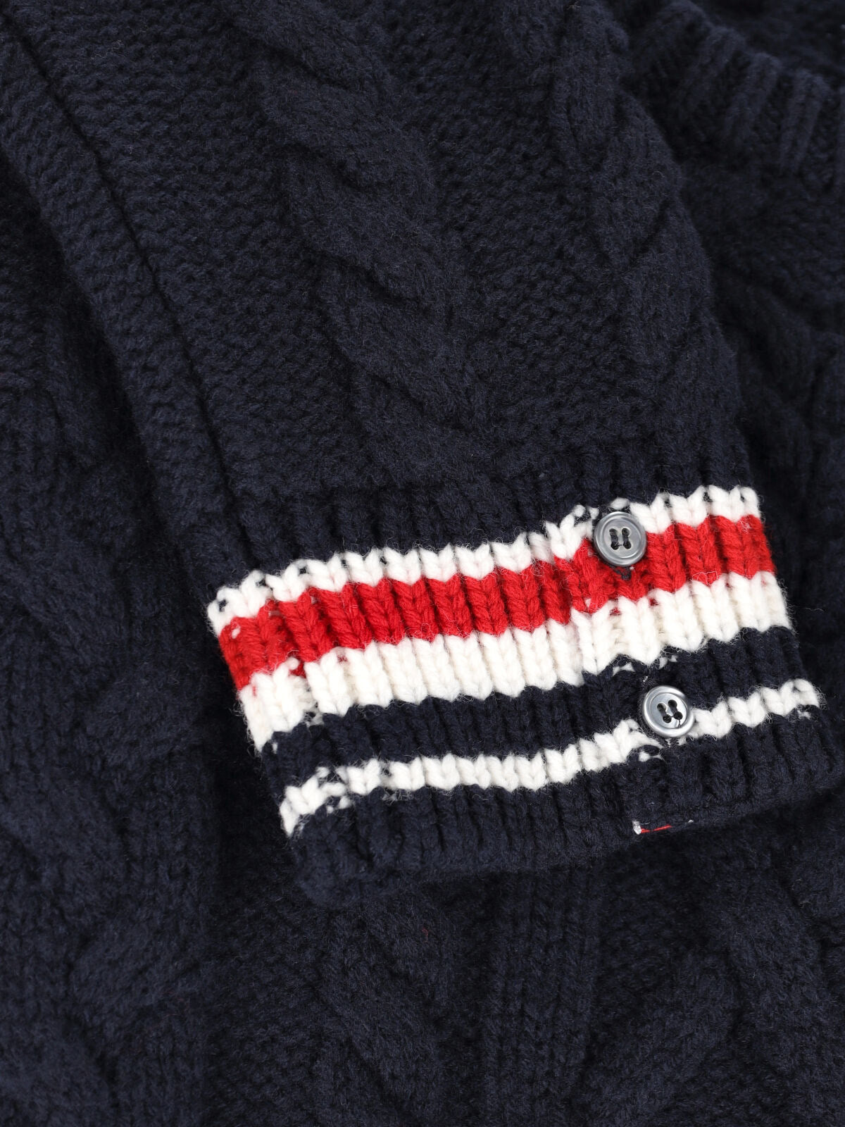 Blue Cable Knit Virgin Wool Sweater