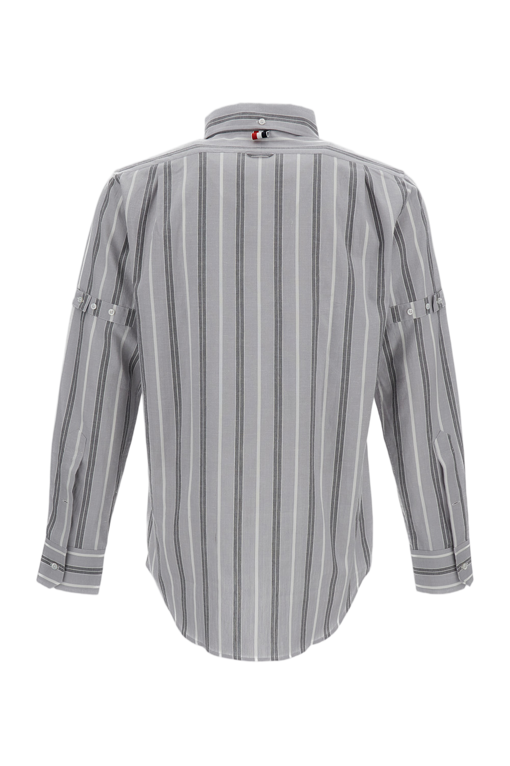 Relaxed Fit Striped Cotton Shirt with Pointed Collar