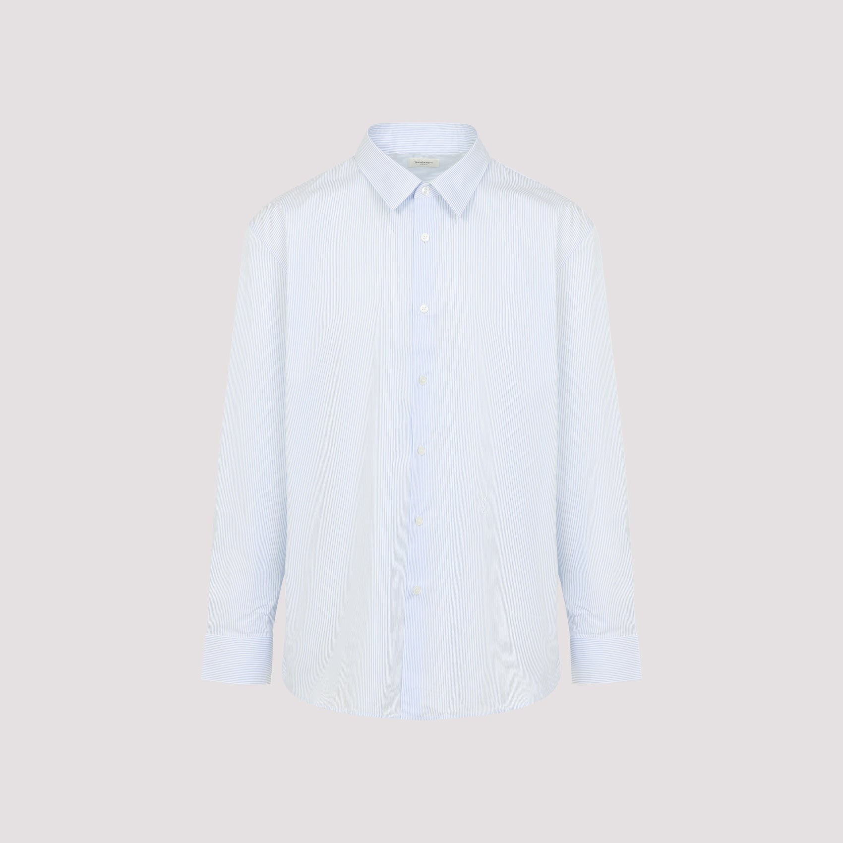 Long-Sleeve Button-Up Shirt With Pointed Collar