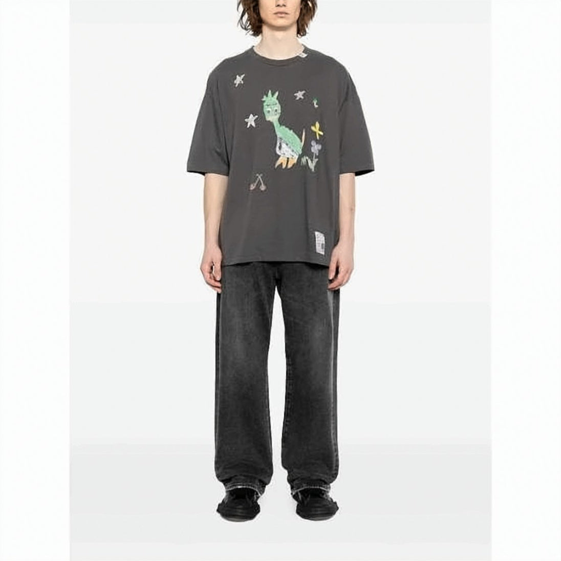 Short-Sleeve Graphic T-Shirt with Playful Bird Motif
