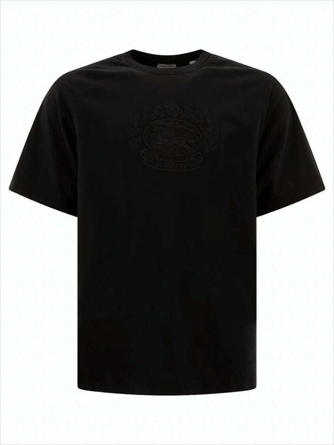 Tonal Emblem Black Cotton T-Shirt