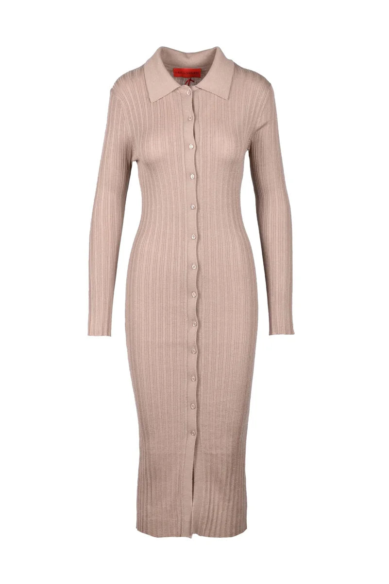 Chemise Dress Silk Cashmere - Taupe