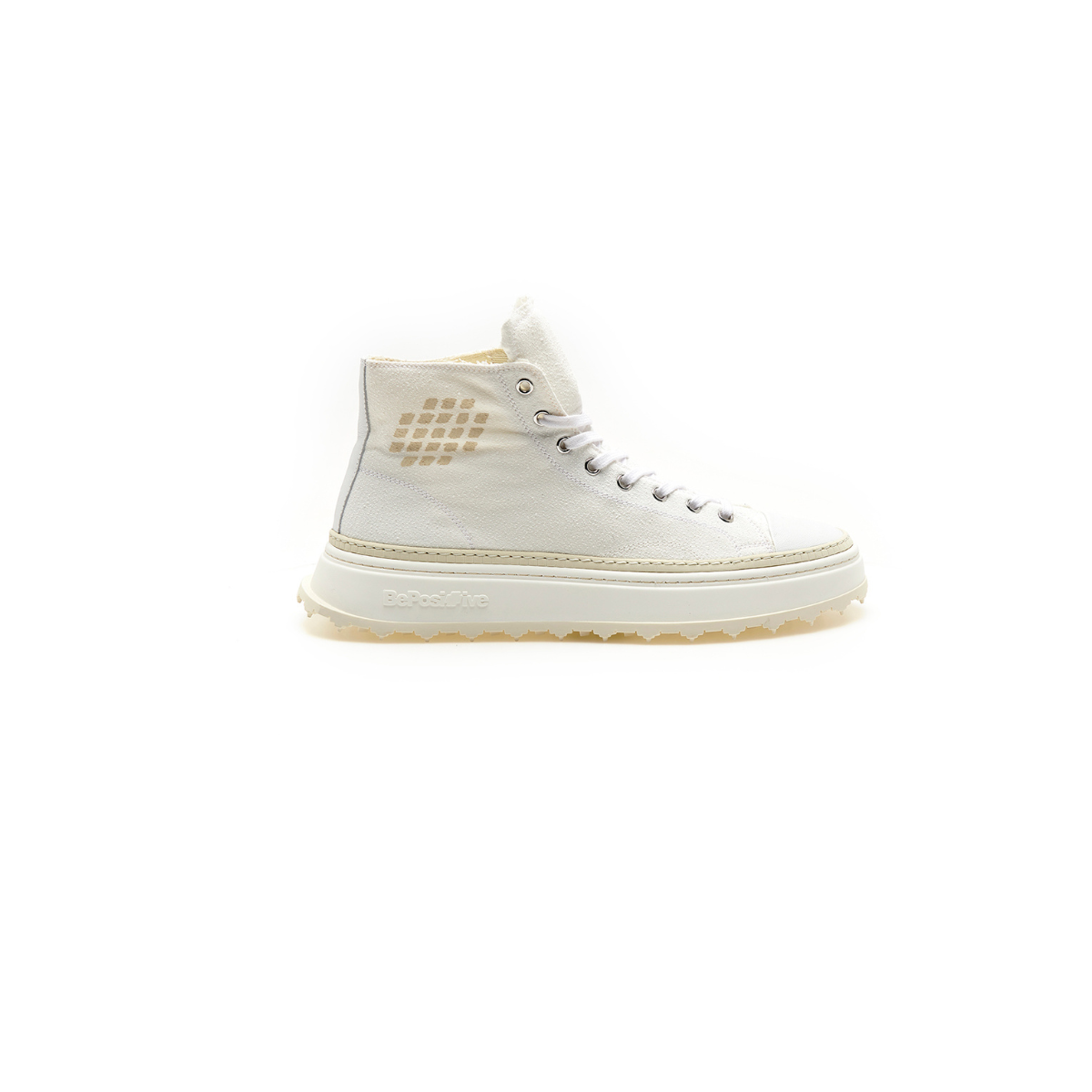 Canvas Leather Mid-Cut Sneakers