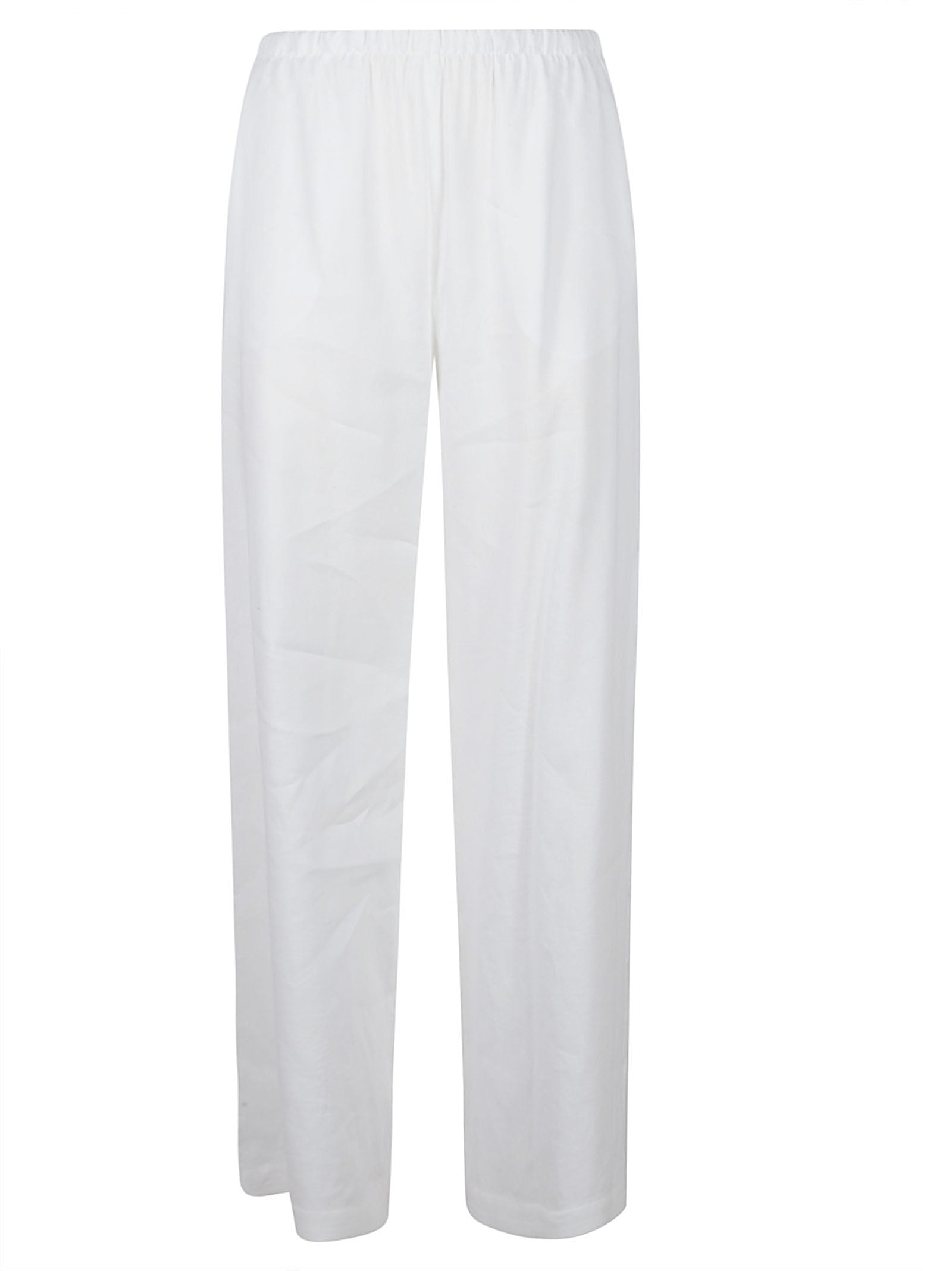 Loose-Fitting Straight-Leg Pants with Elastic Waistband