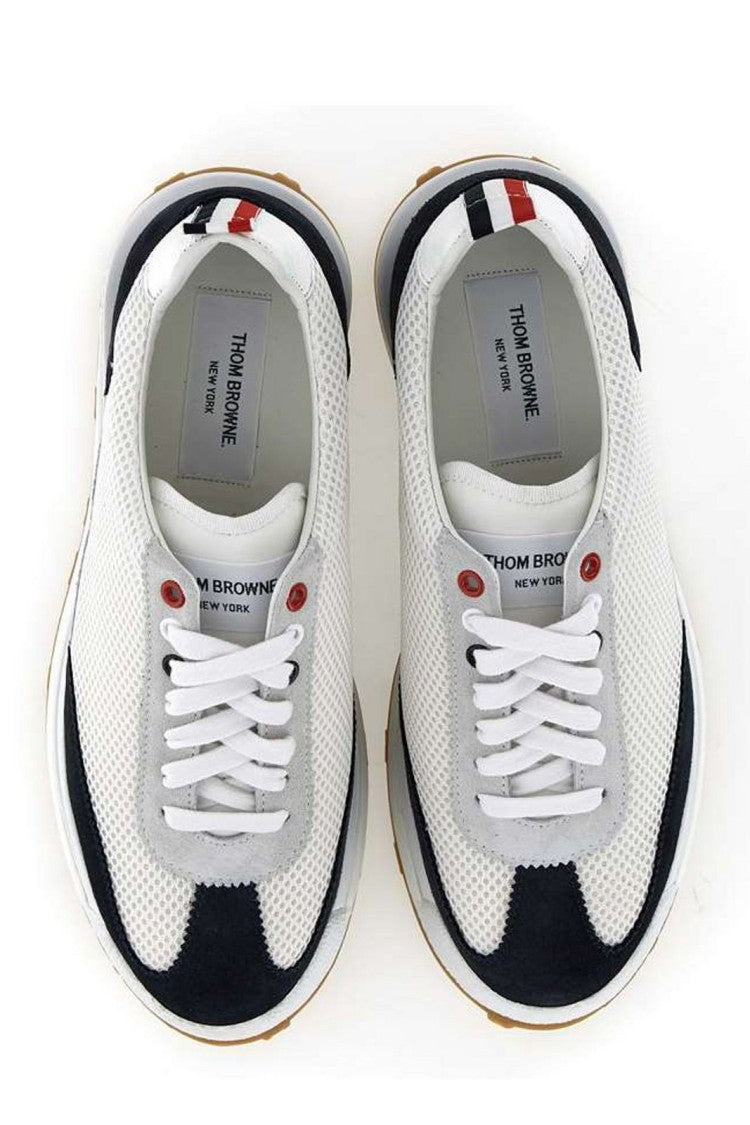 Low-Top Sneaker with Suede and Mesh Accents