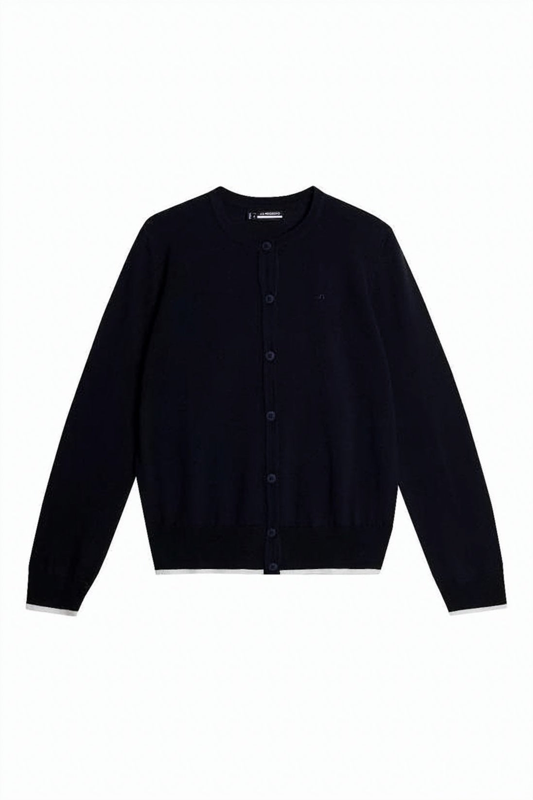 Fitted Black Merino Wool Cardigan