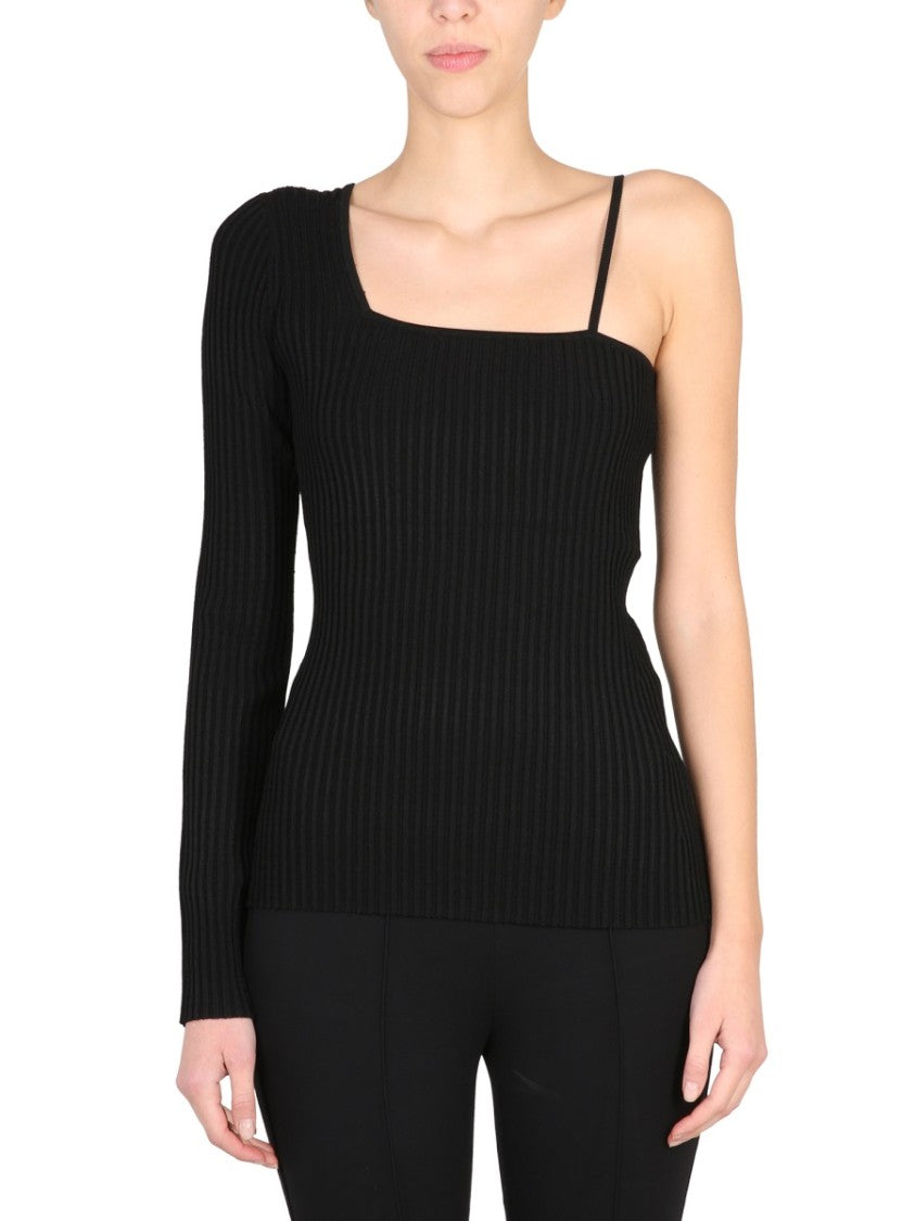 Asymmetrical Ribbed Knit Top