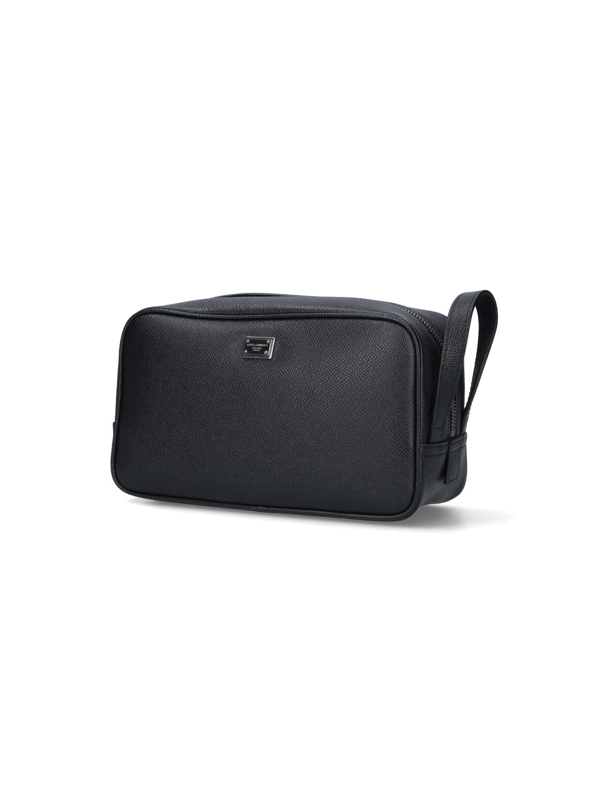 Rectangular Black Calf Leather Beauty Case