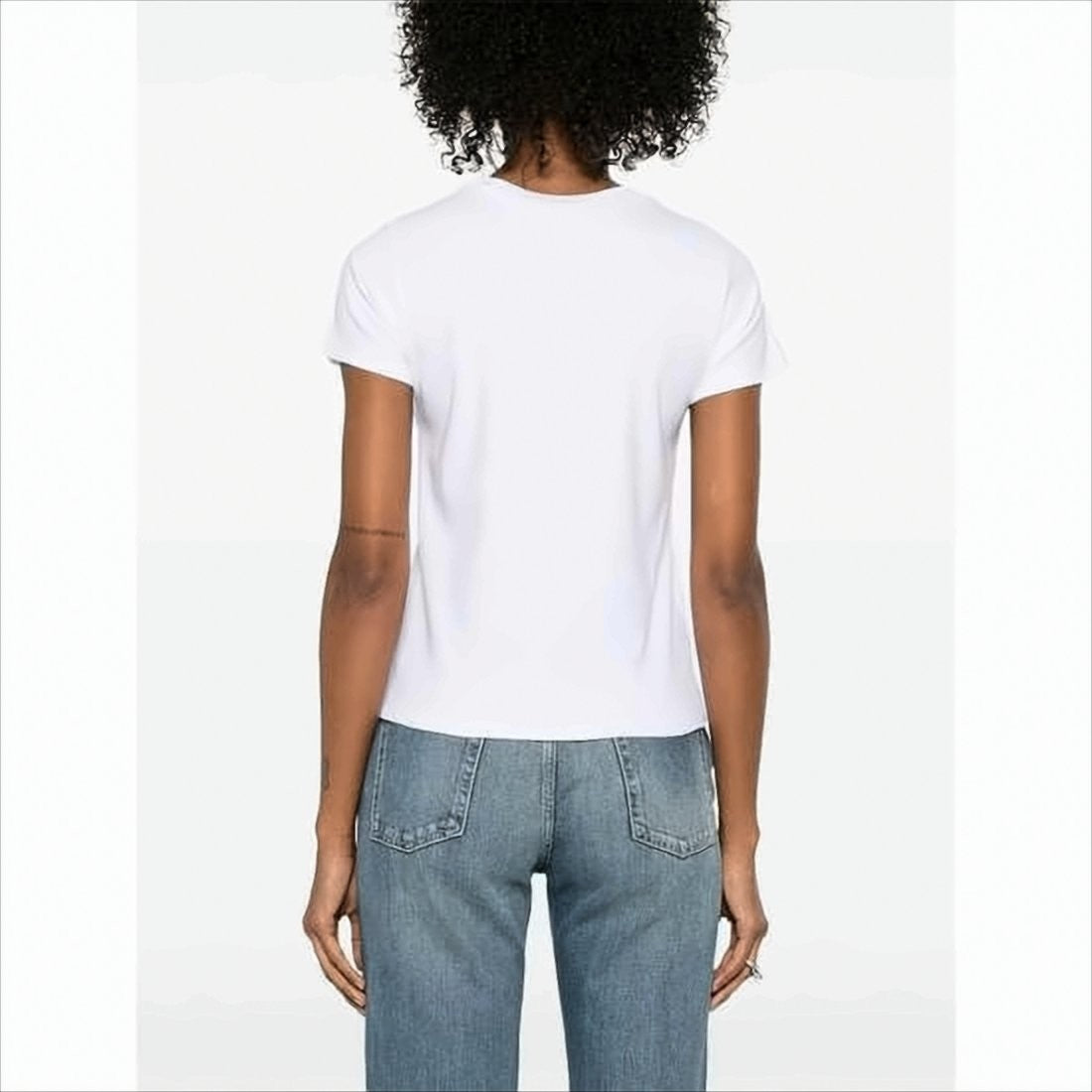 Minimalist White Cotton T-Shirt with Skull Emblem