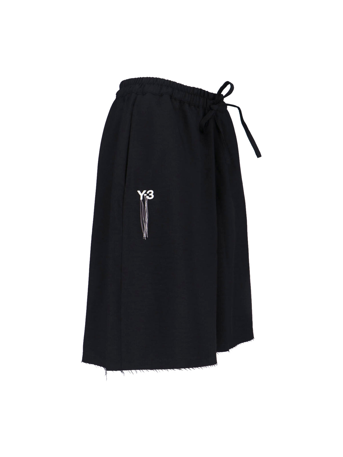 Sports Shorts In Black Recycled Fabric, Elasticated Mid-Rise