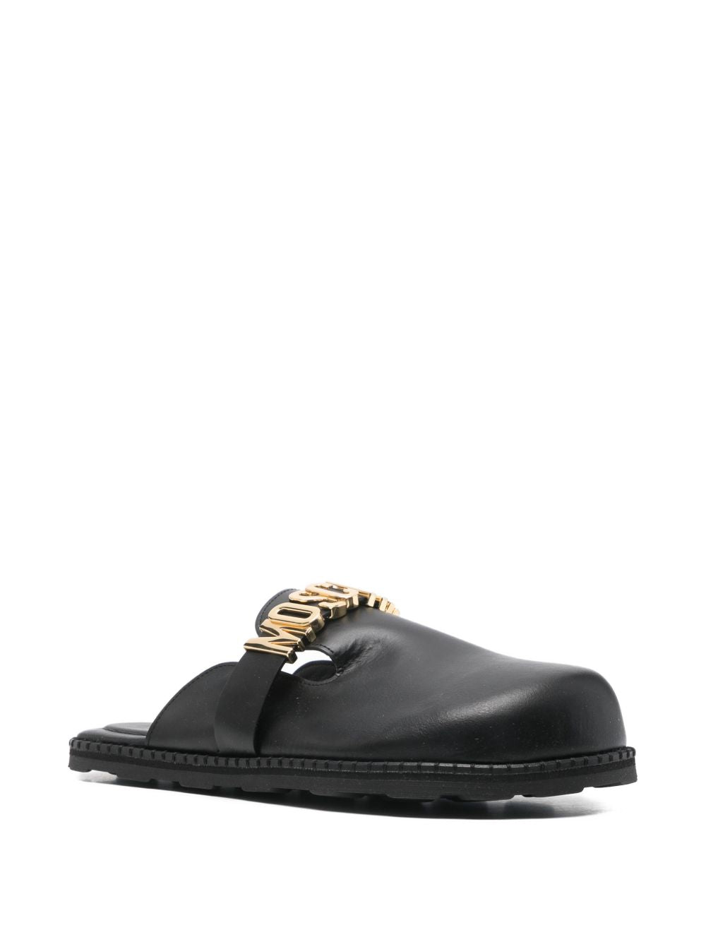 Slip-On Sandals With Gold-Tone Logo