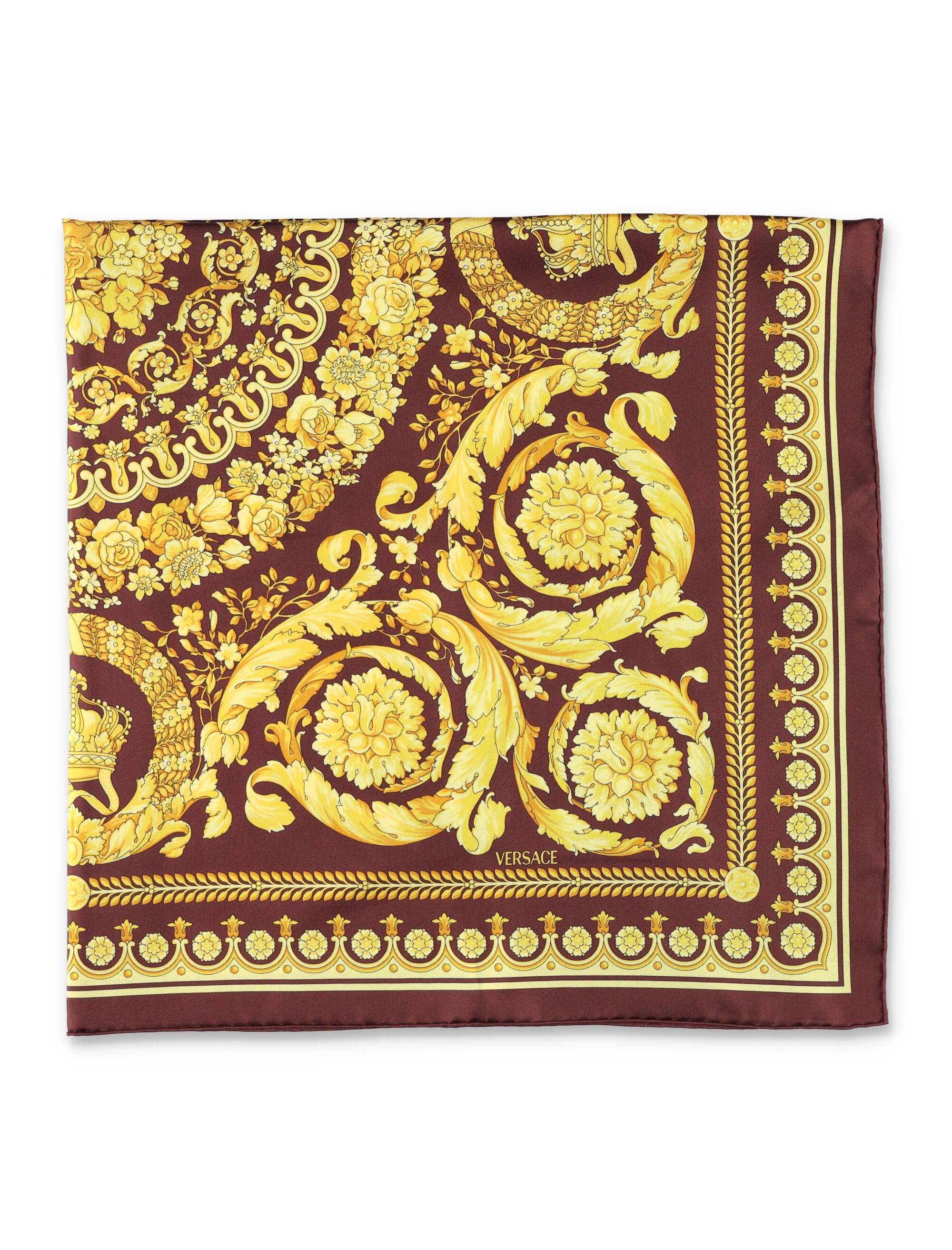 Large Silk Twill Scarf with Barocco Print