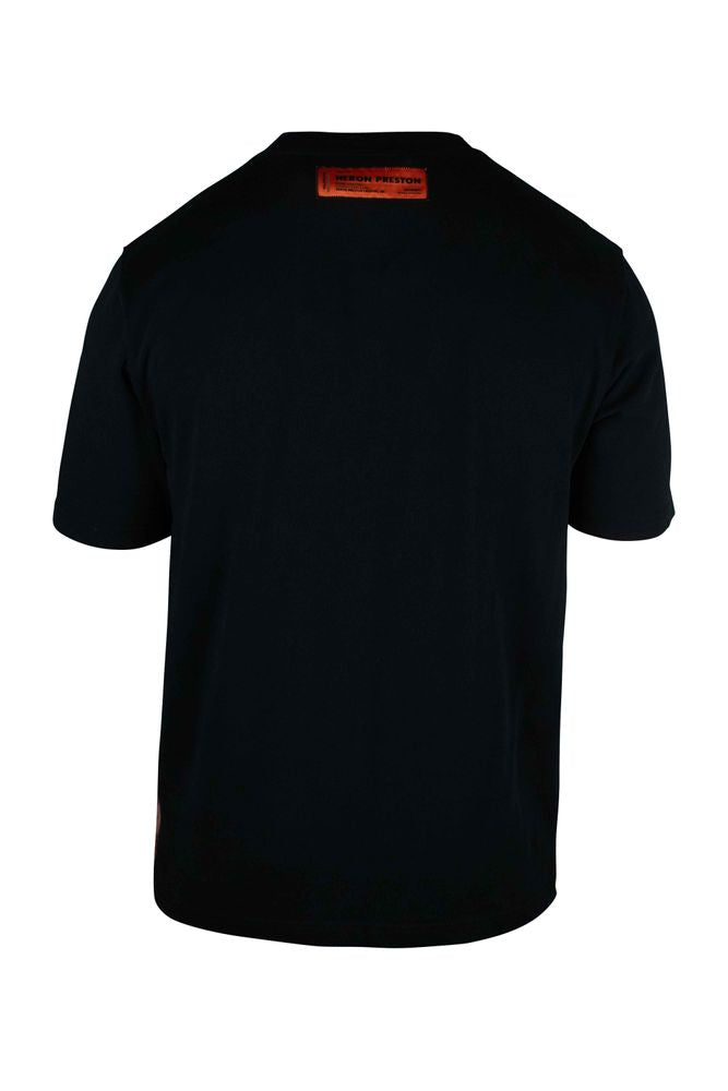 Embroidered Black Cotton T-Shirt With Logo Patch