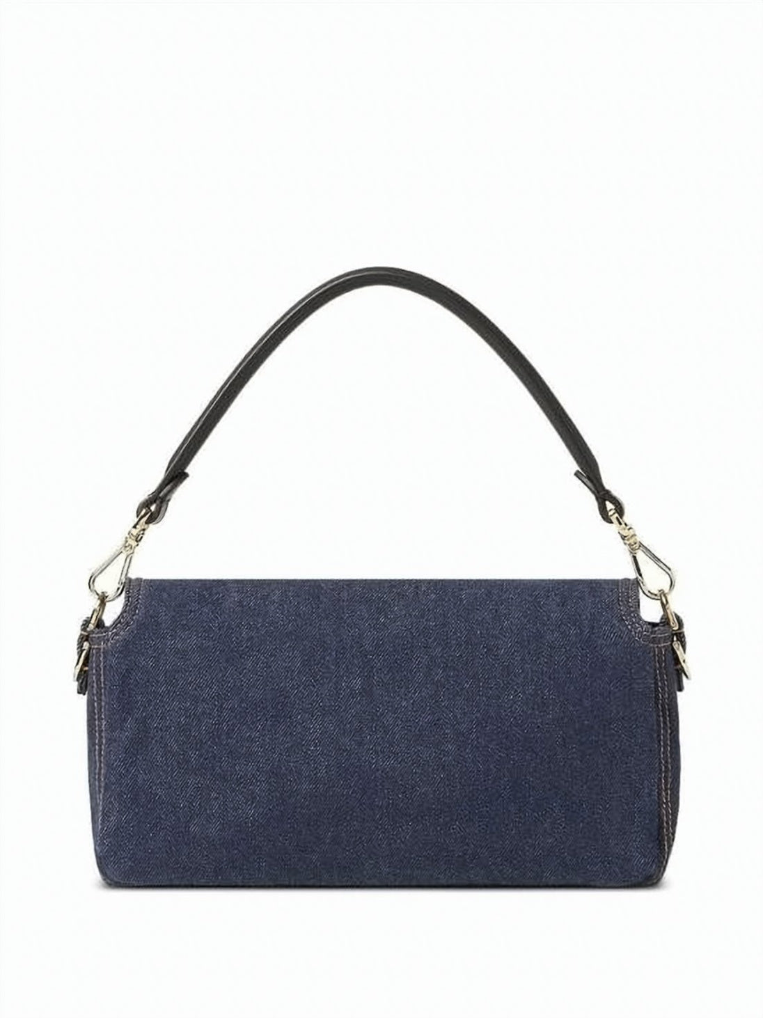 Calf Leather-Accented Fendi Shoulder Bag with Gold-Tone Closure
