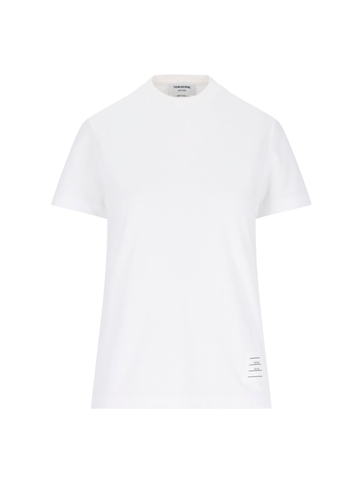 White Cotton T-Shirt With Logo And Tricolor Detail