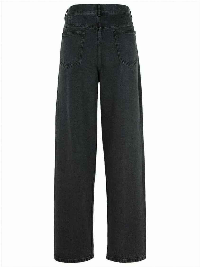 Straight-Leg Black Denim Pants with Timeless Appeal