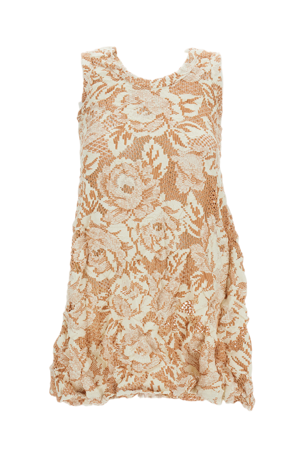 Shirred Floral Embroidered Structured Top