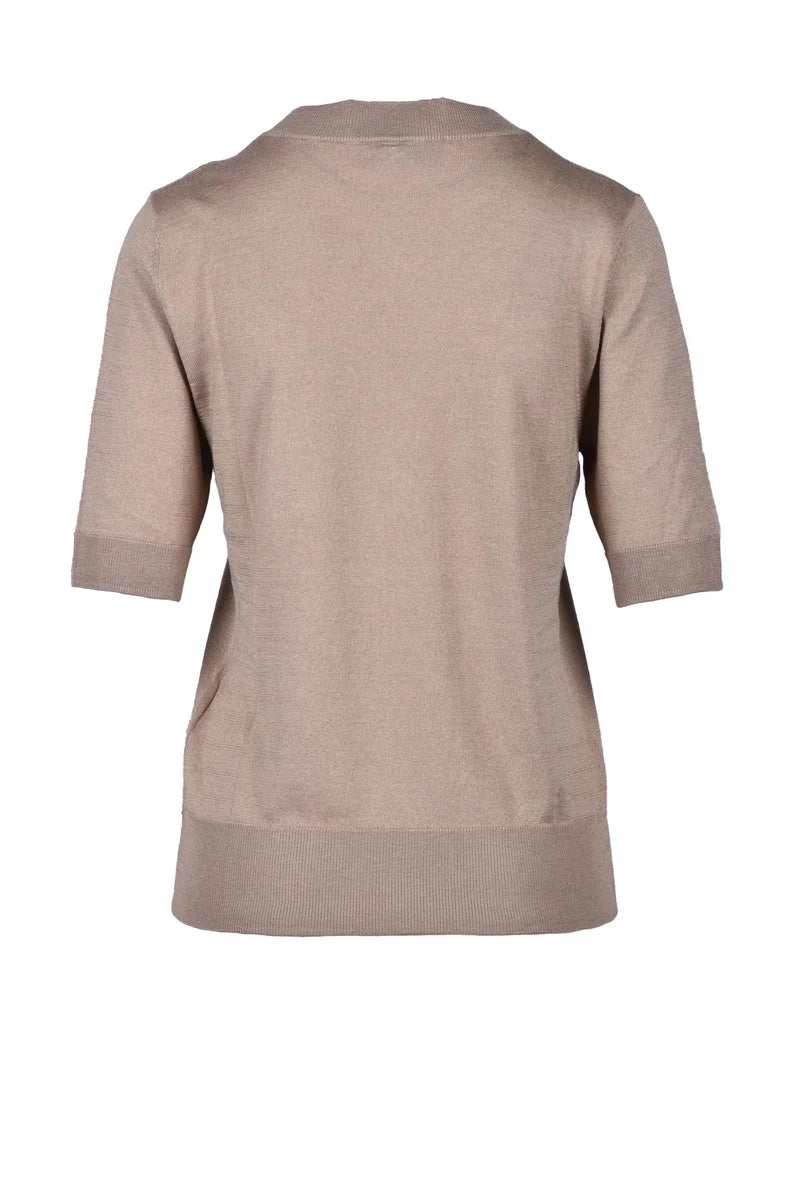 Silk and Cashmere Knit Top - Taupe