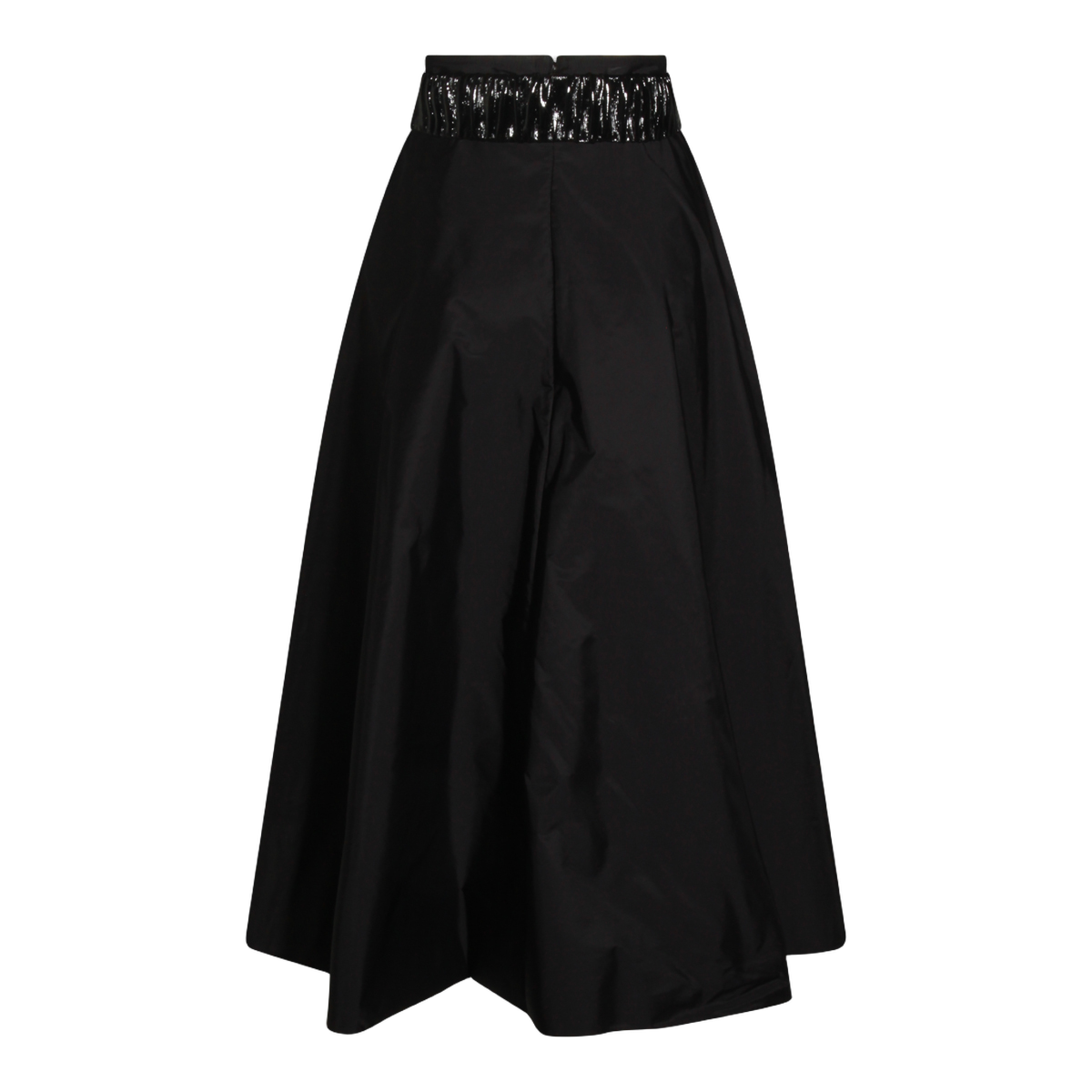 High-Waisted Black Maxi Skirt with Belt