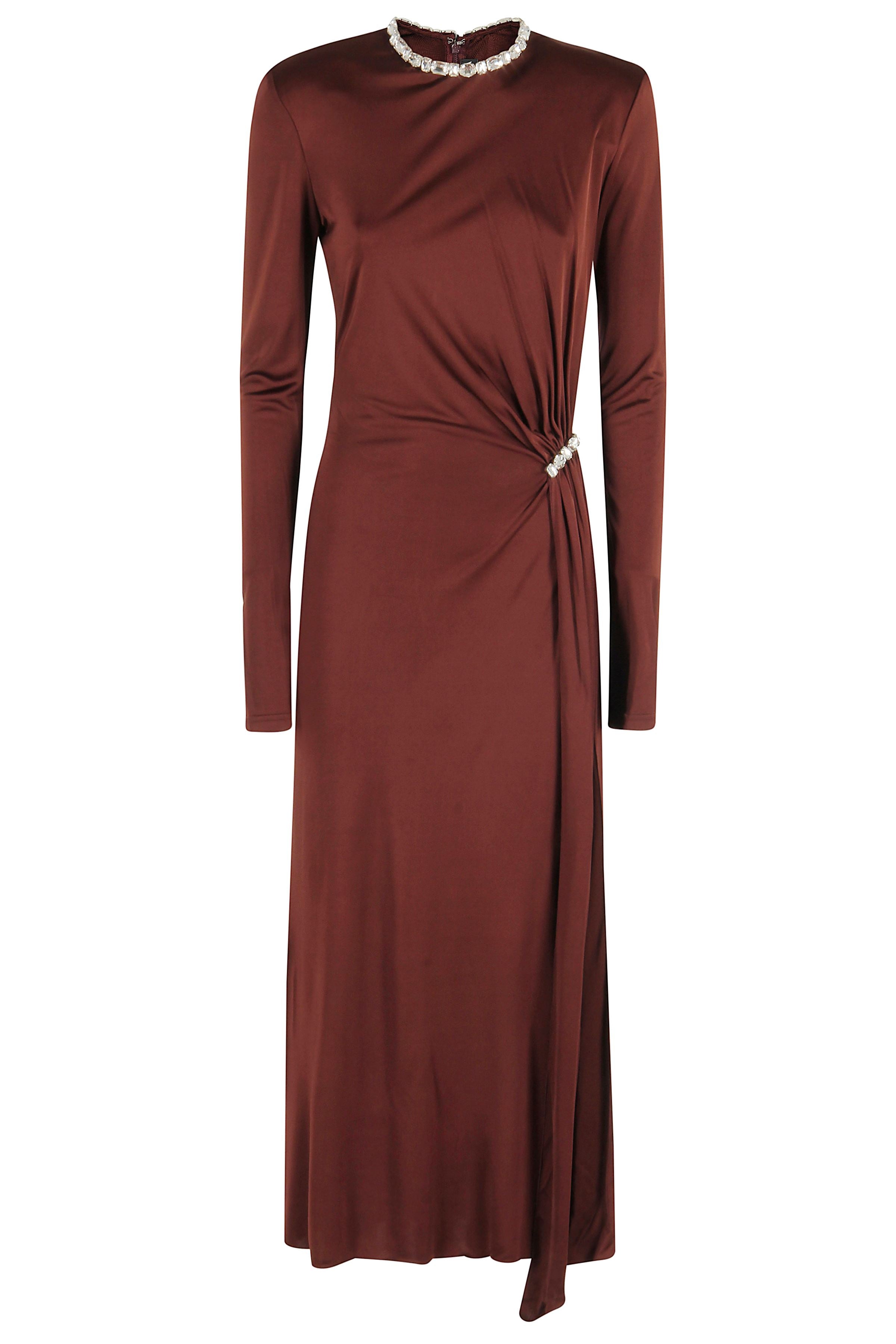 Burgundy Jersey Midi Dress