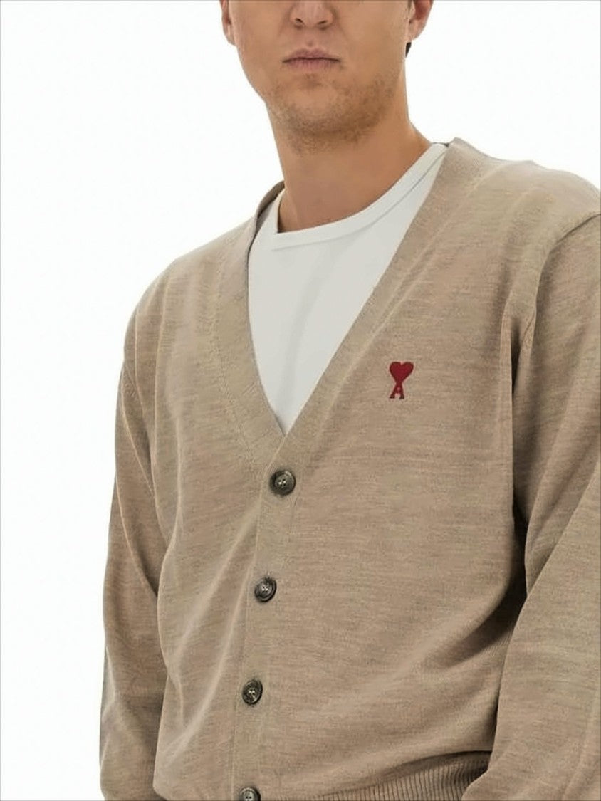 Wool Cardigan with V-Neckline