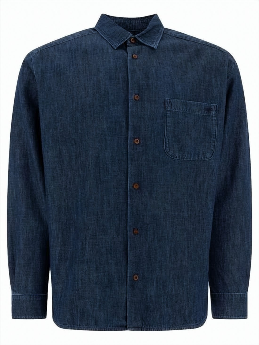 Textured Indigo Denim Shirt