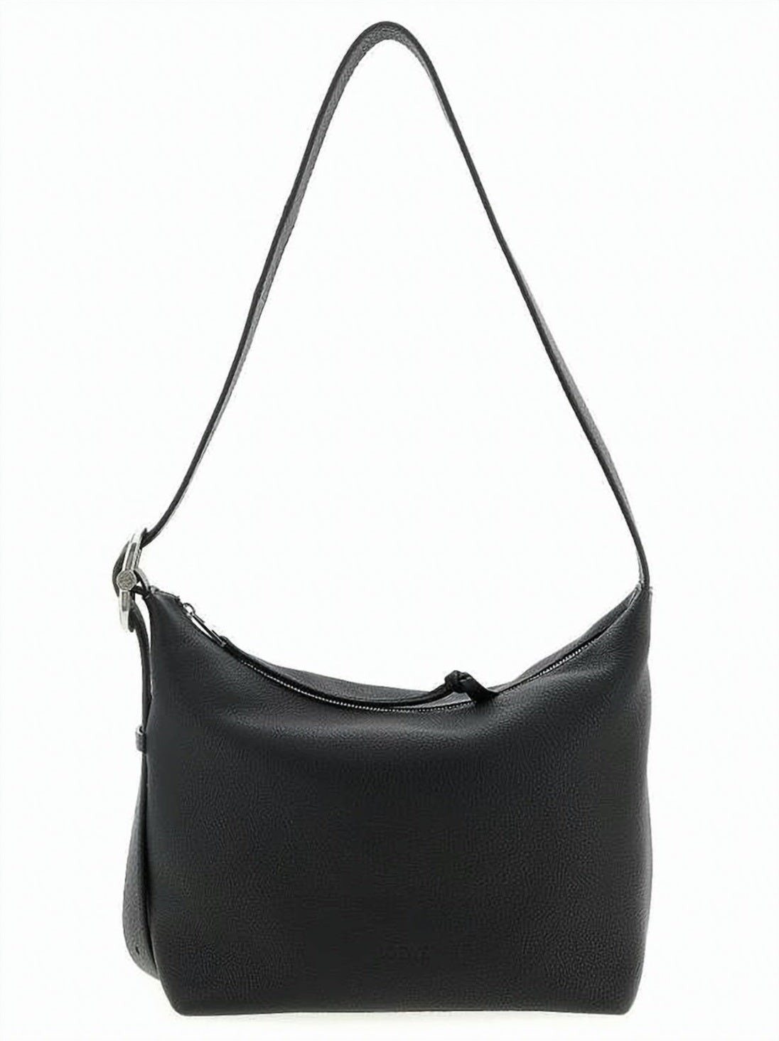 Textured Calf Leather Crossbody Bag with Zip Closure