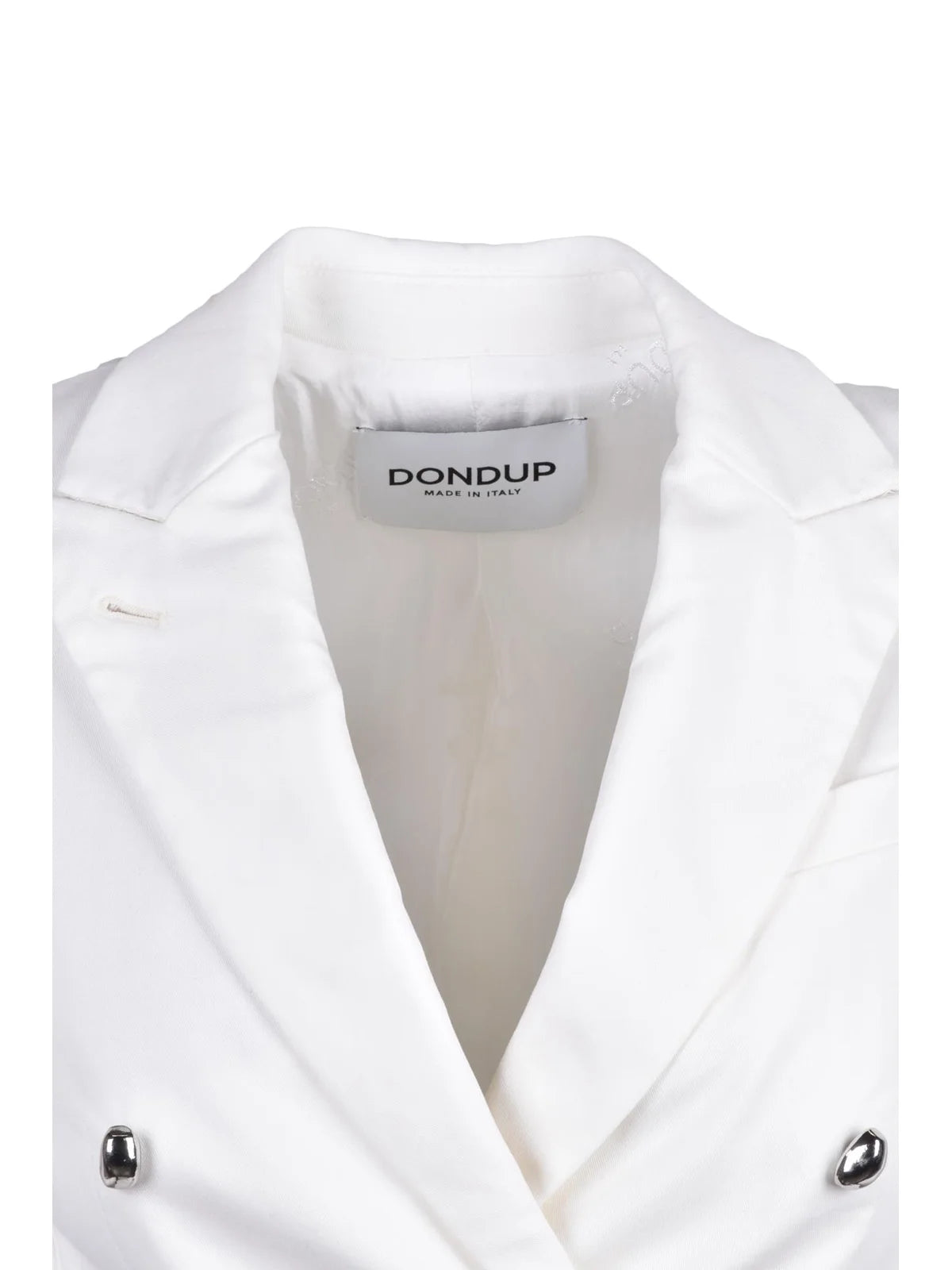 White Modal Cotton Elastane Double-Breasted Jacket