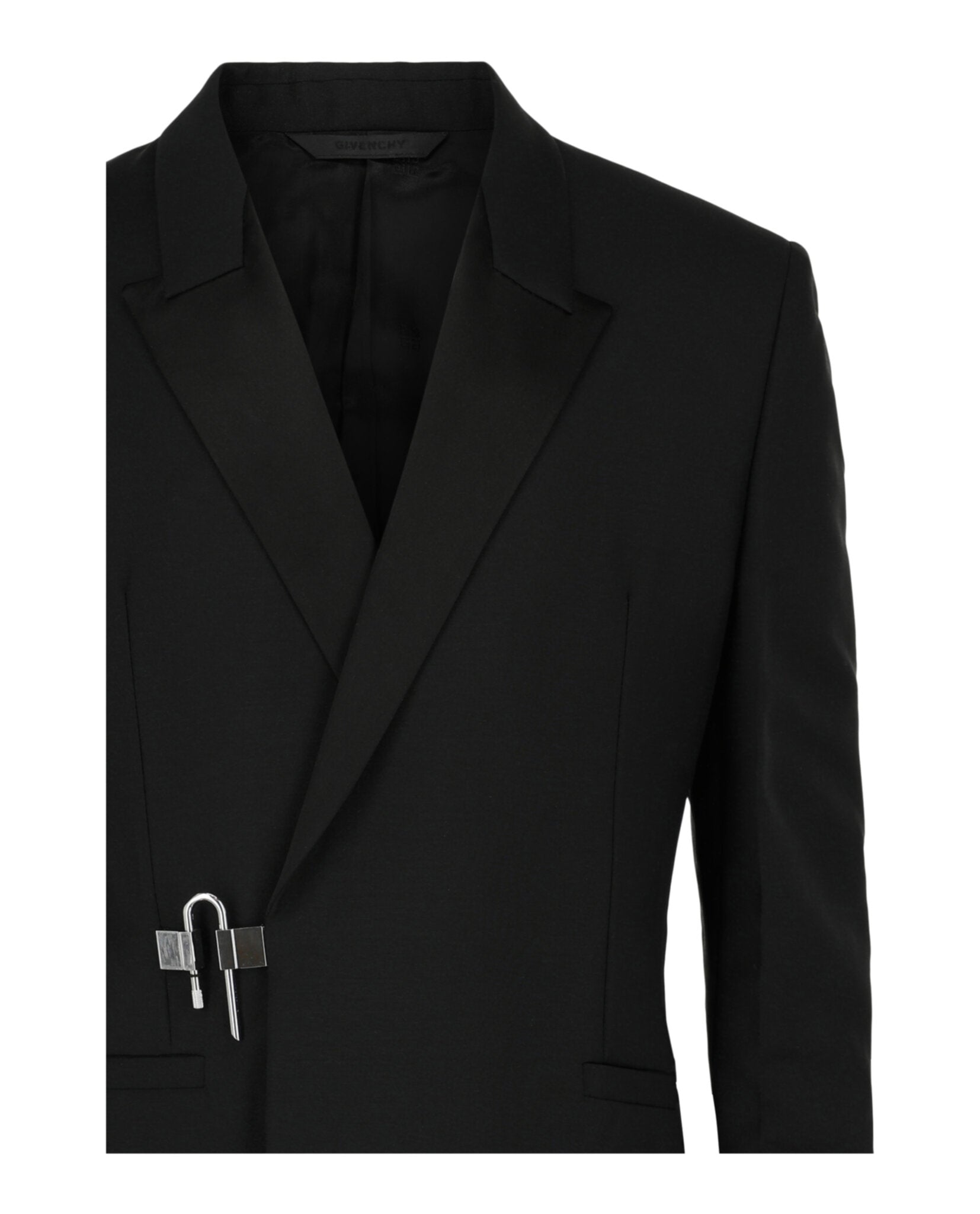 Slim Fit U-Lock Blazer With Satin Trim