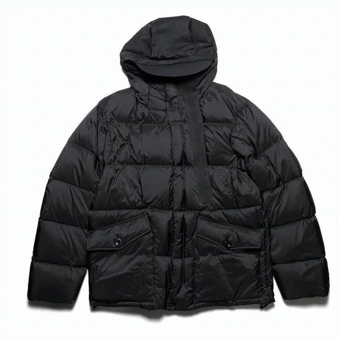 Quilted Down Jacket with High Collar
