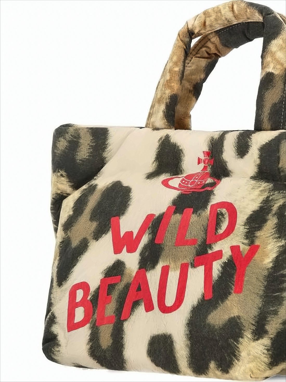 Leopard Print Tote Bag with Padded Handles