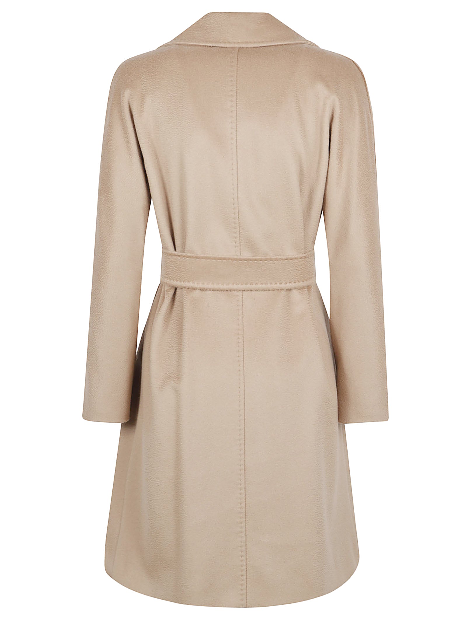 Knee-Length Virgin Wool Coat With Wide Lapel