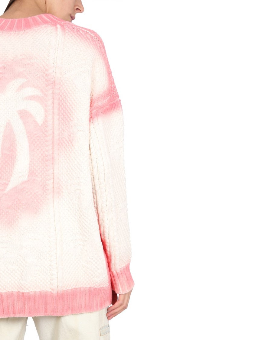 Patent Leather Effect Palm Cardigan