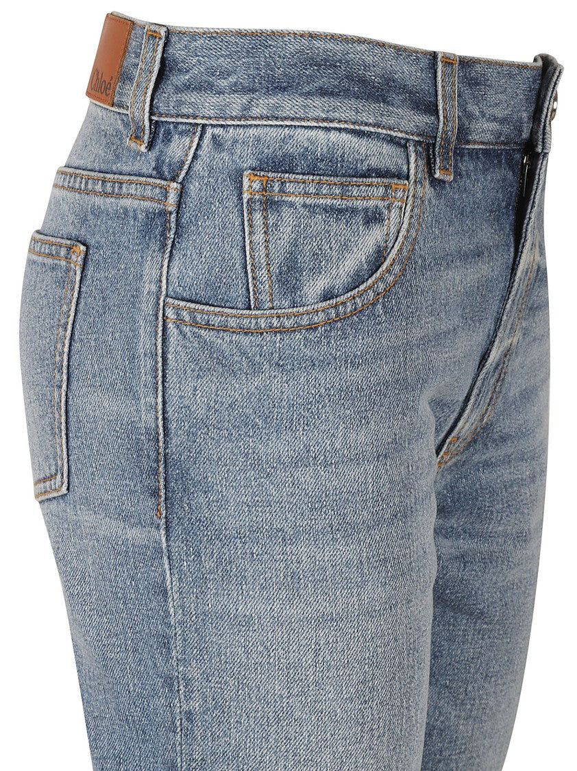 High-Waisted Flared Jeans With Vintage Wash