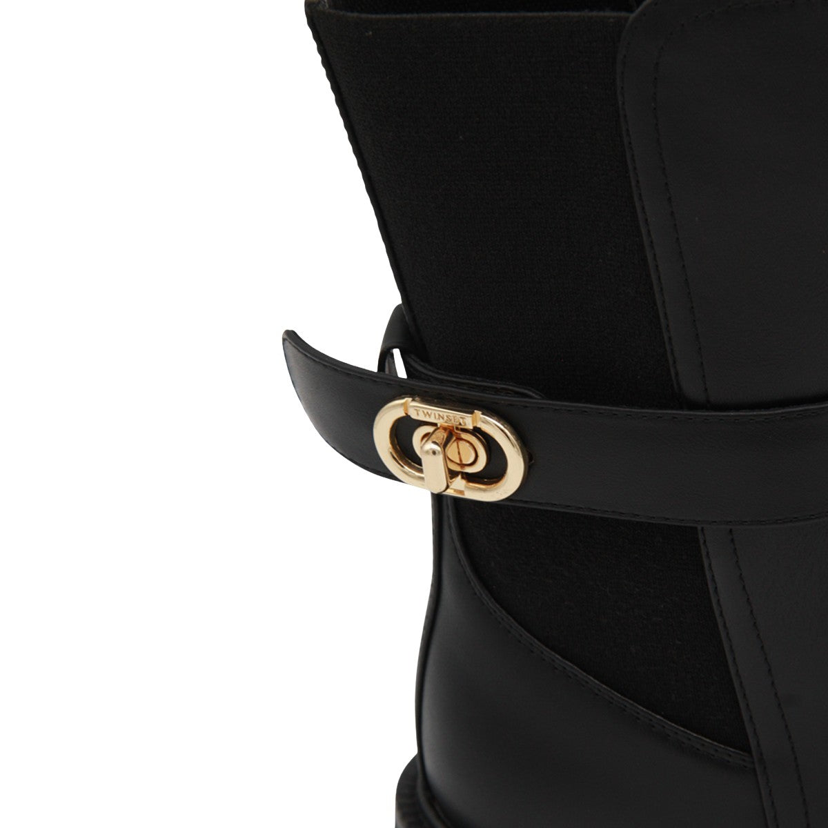Ankle Boots with Gold-tone Buckle