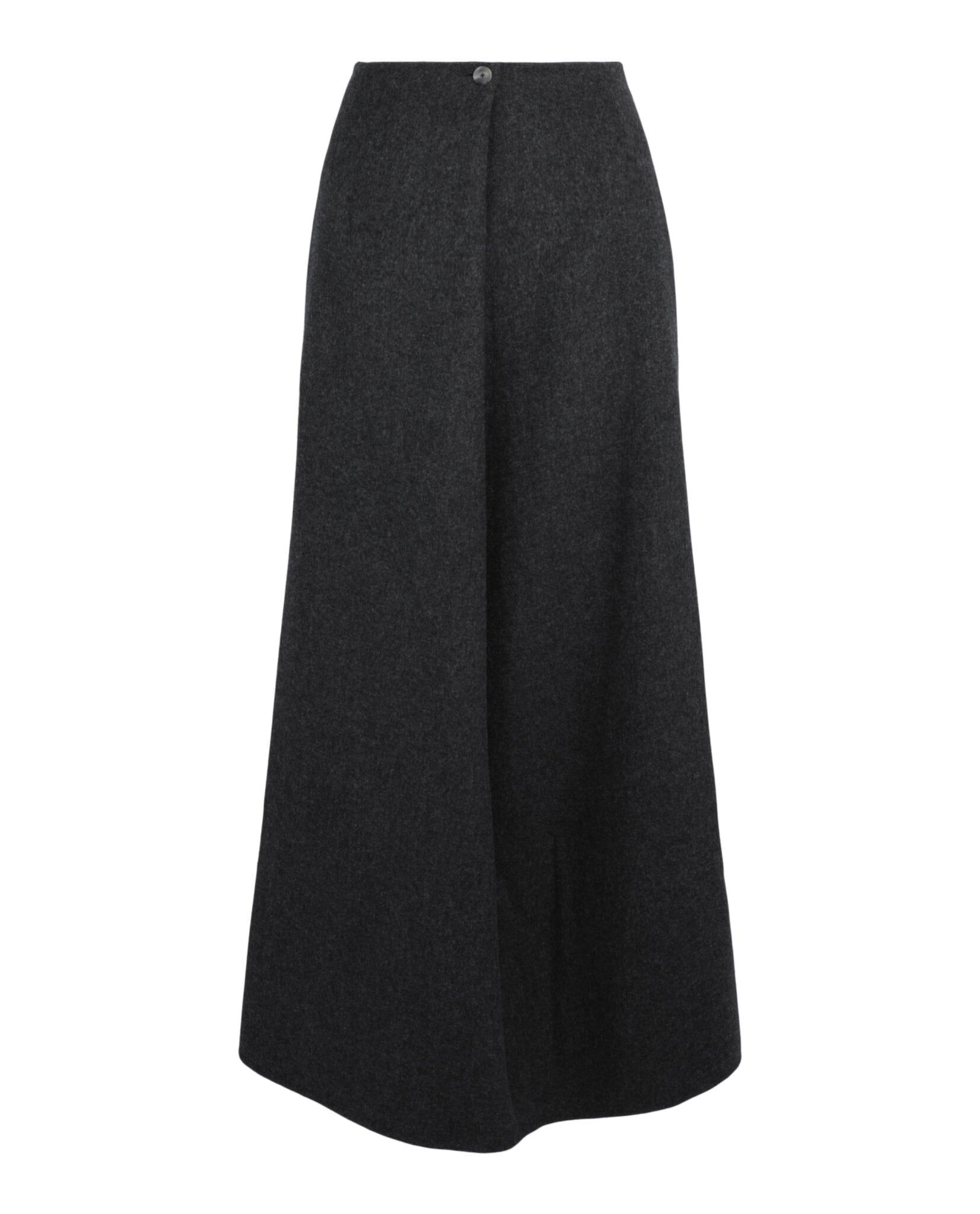 Fold-Over Mid-Rise Wool-Blend Midi Skirt