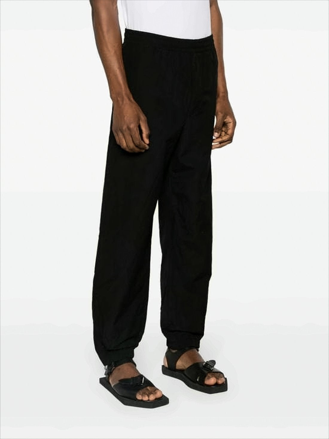 Relaxed Fit Black Wool Jogger Pants