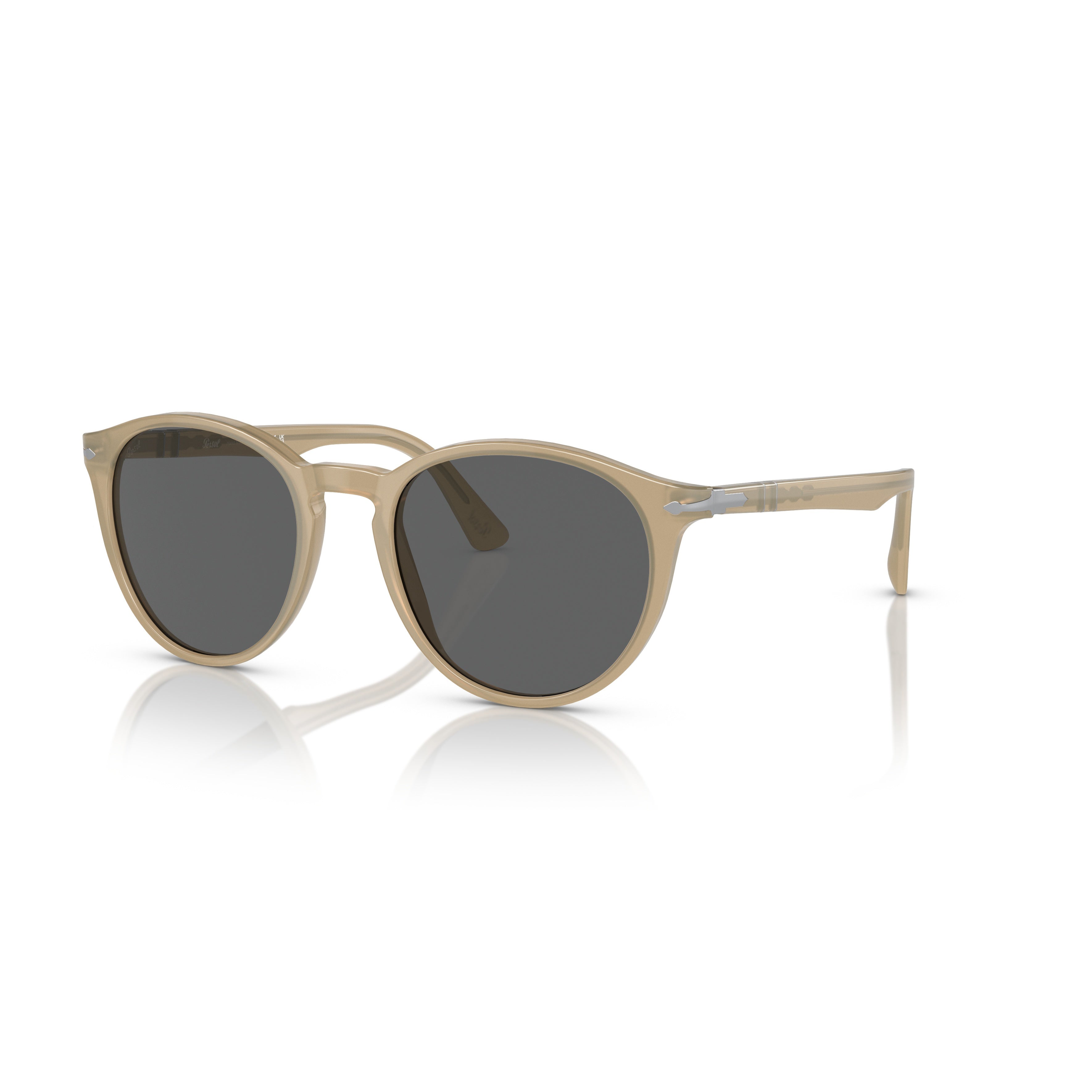0po3152s Translucent Beige Acetate Sunglasses with Keyhole Bridge