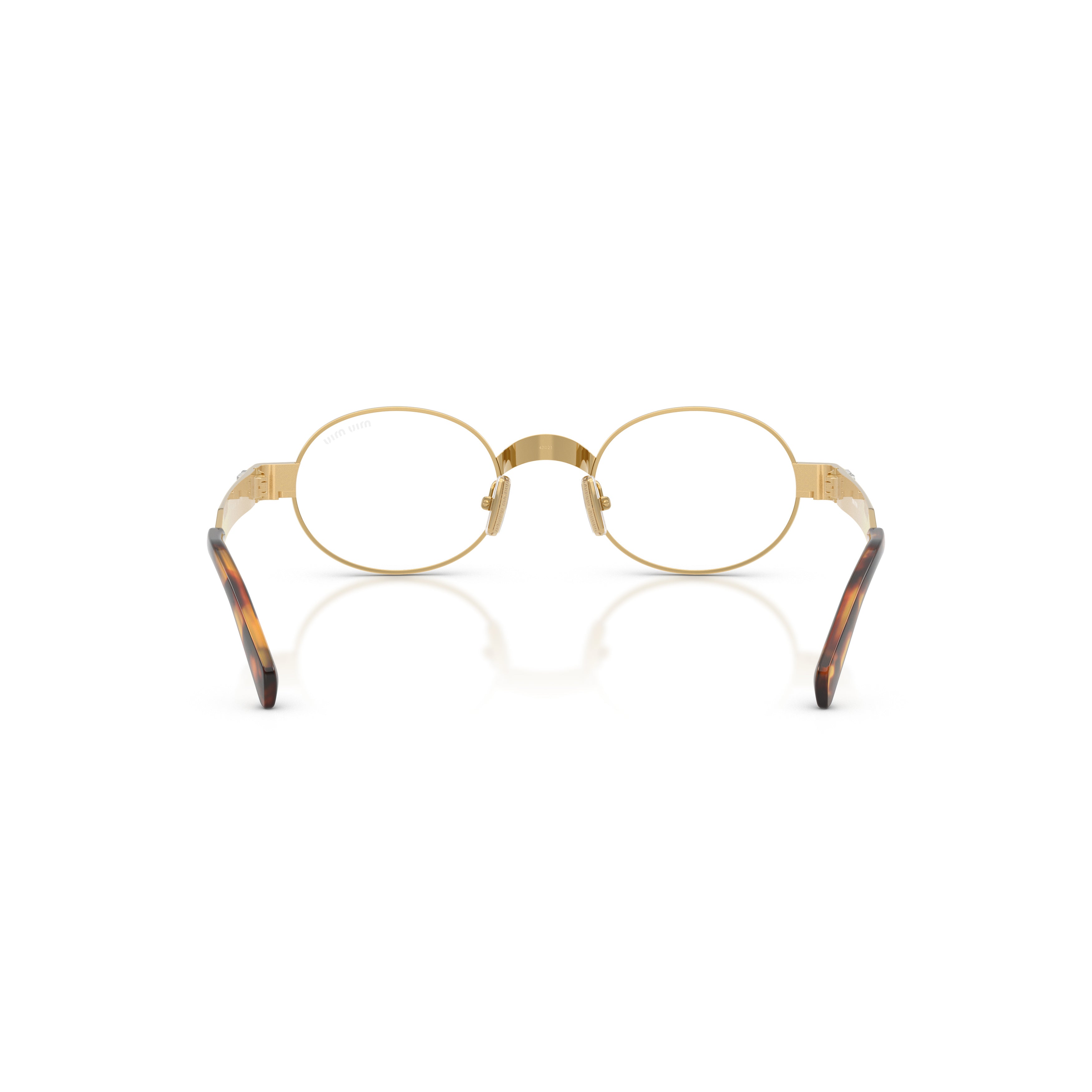 Oval Metal Sunglasses with Tortoiseshell Tips