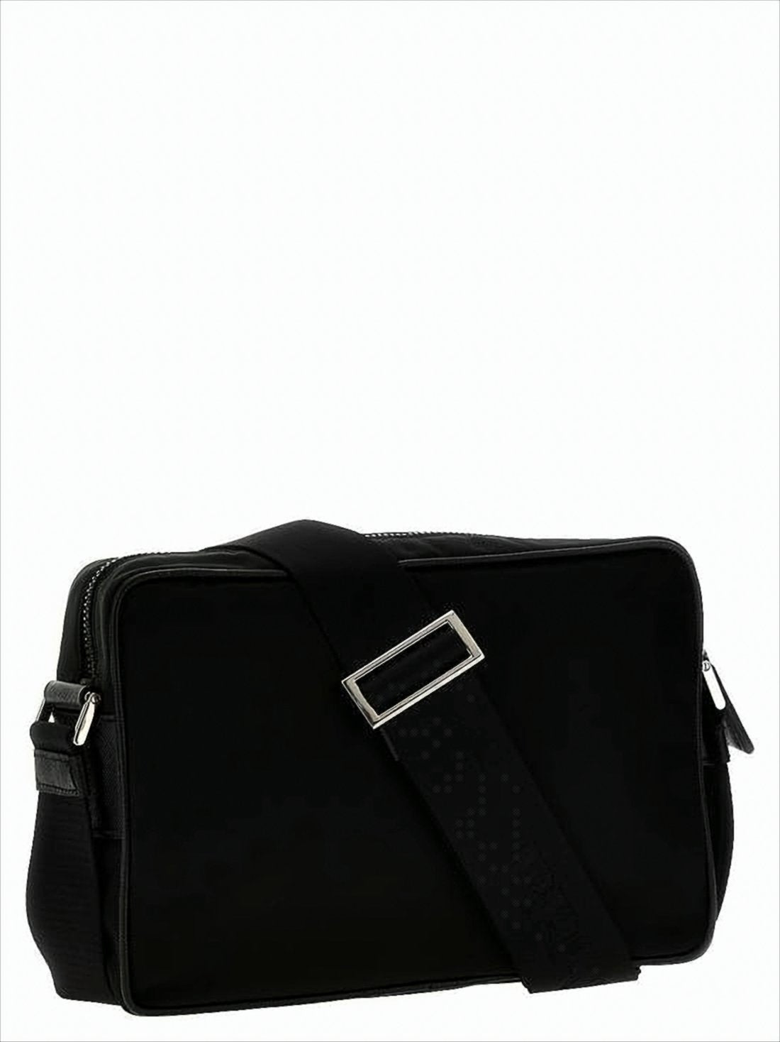 Rectangular Nylon Crossbody Bag with Triangular Logo
