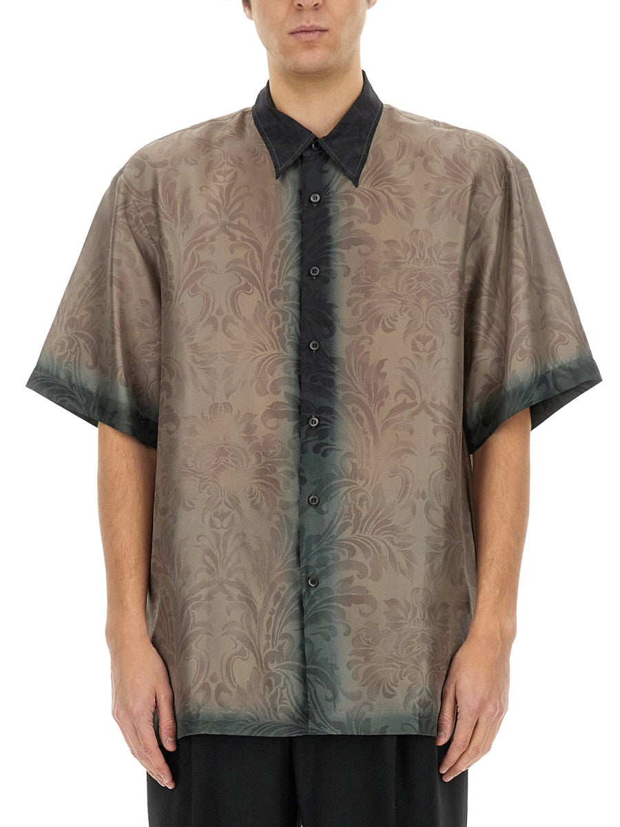 Classic Button-Down Silk Shirt With Pointed Collar