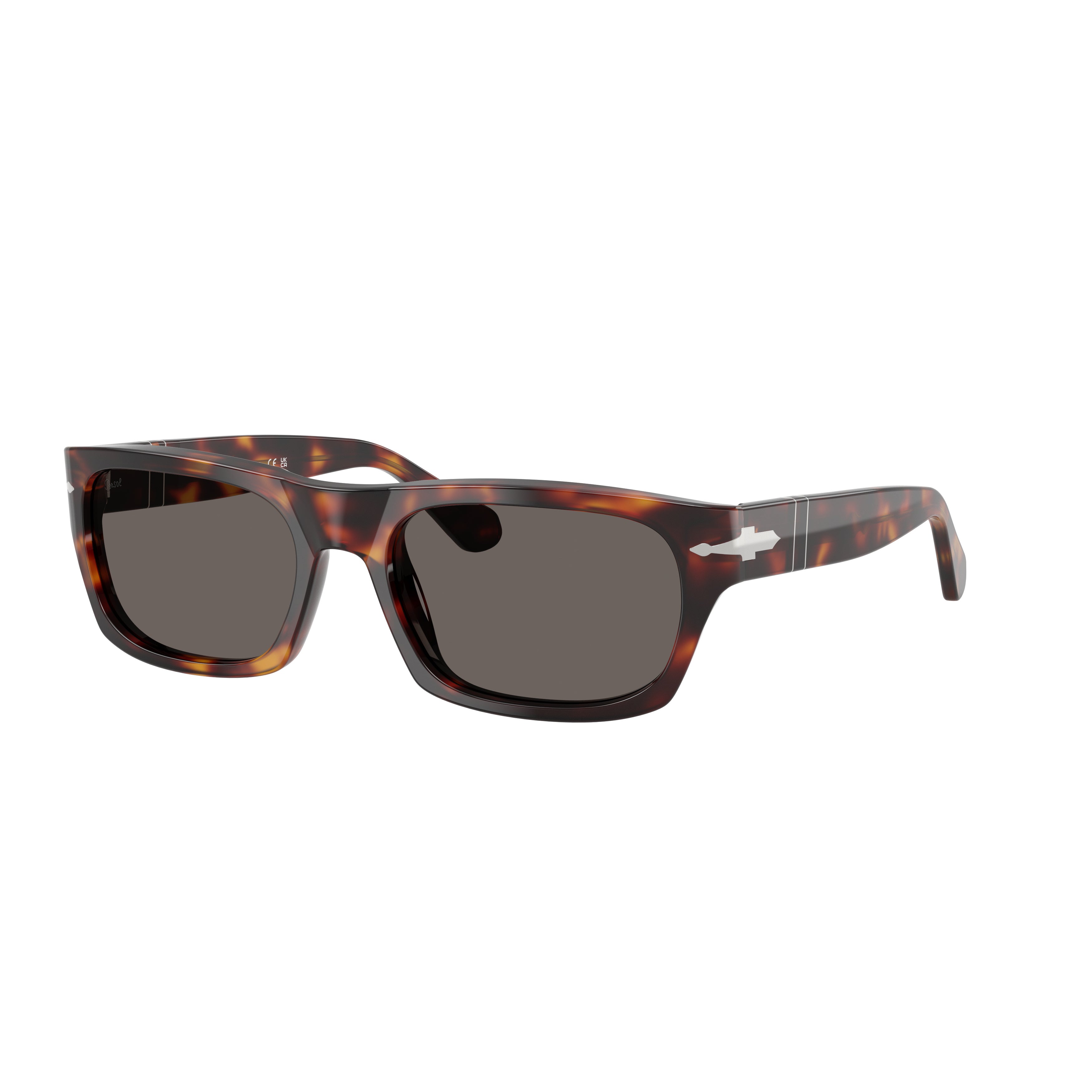 Rectangular Tortoiseshell Acetate Sunglasses with Silver Arrow Detail